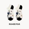 5 Pairs of Women's Spring and Summer Trendy Cartoon Breathable Shallow Short Boat Socks