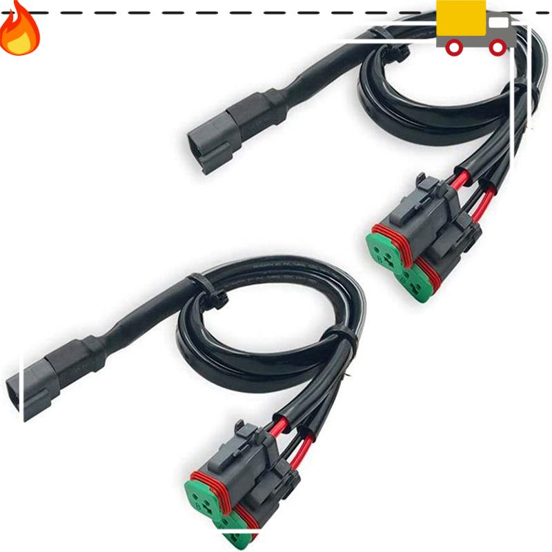 

2 Lead 2 In1 Deutsch Dual Outputs DT DTM Female Connector Socket Adapters For LED Fog Light LED Pod Lights