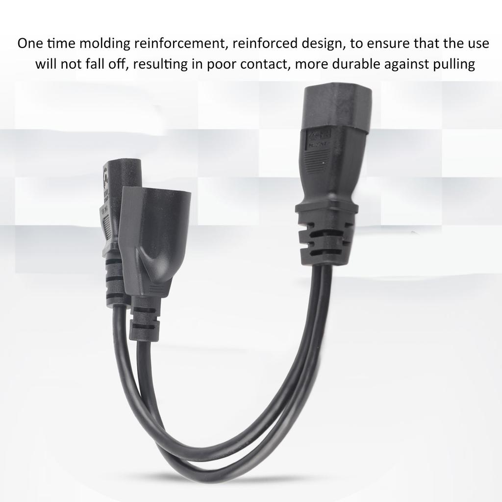 Power Cords C14 Male To C13 Nema 5‑15R Female Power Cord 10A 250V Safe Waterproof 1 in 2 Out One Time Molding For LCD Monitors