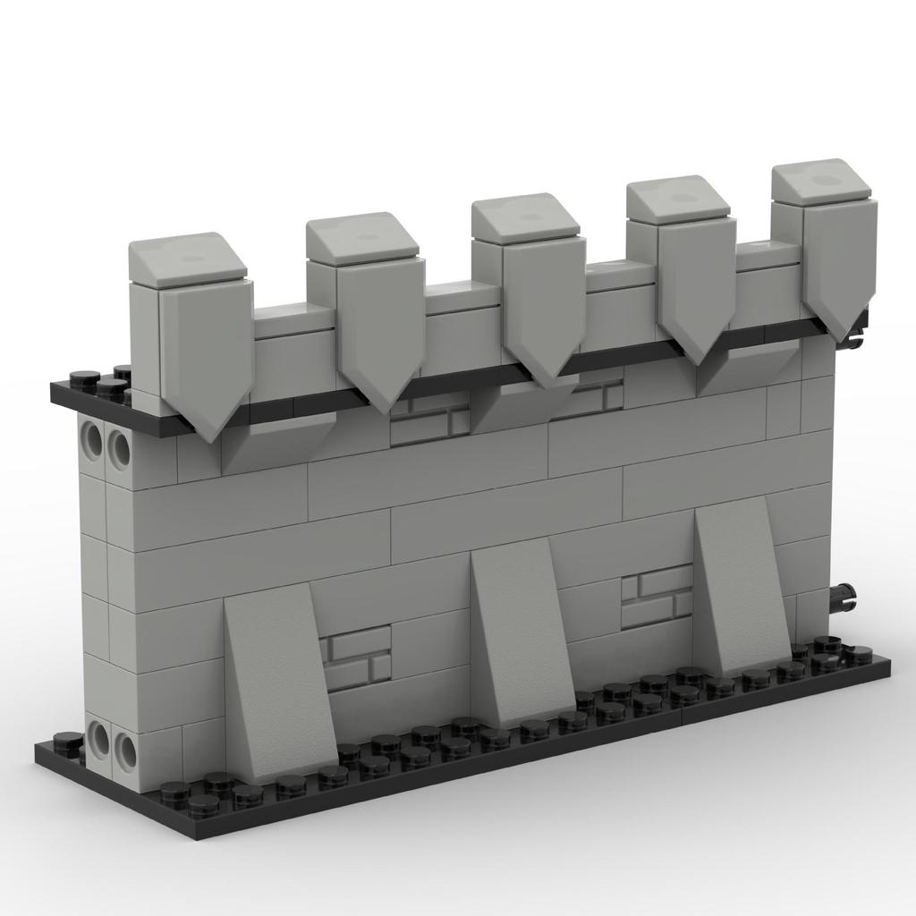 Medieval City Block Building Set - Interlocking Tower and Wall Scene Assembly