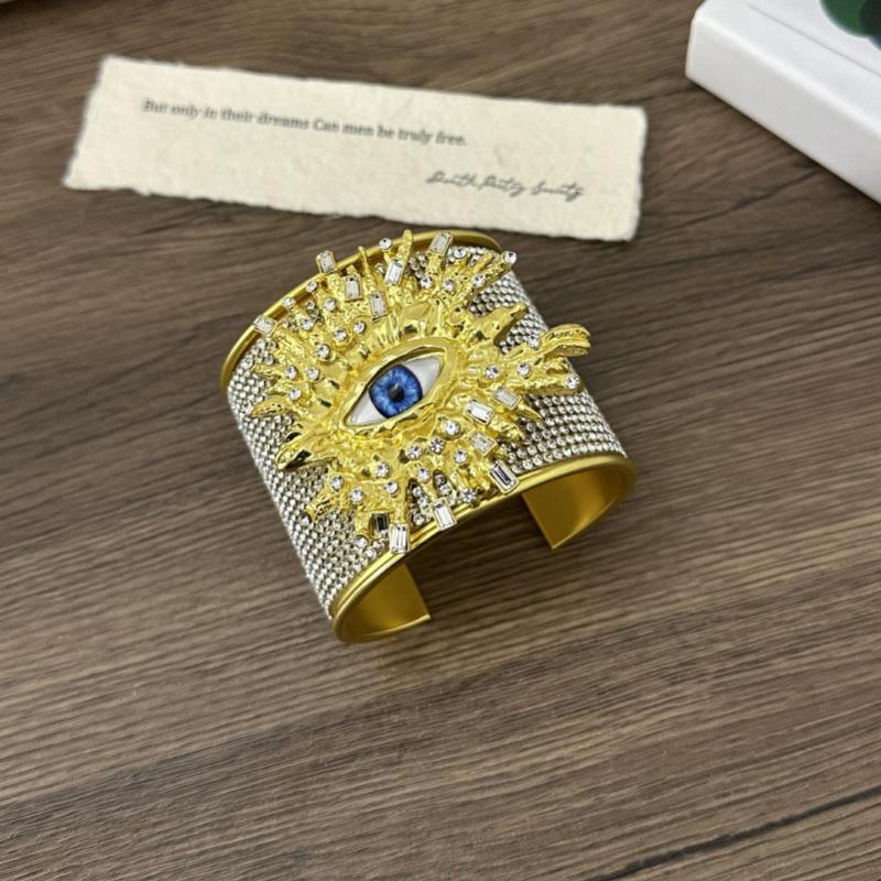 

Винтажный Персонализированный Металлический Браслет-Манжета с Голубыми Глазами для Женщин Модная Бижутерия Преувеличенные Открытые Браслеты Аксессуары Подарки A3