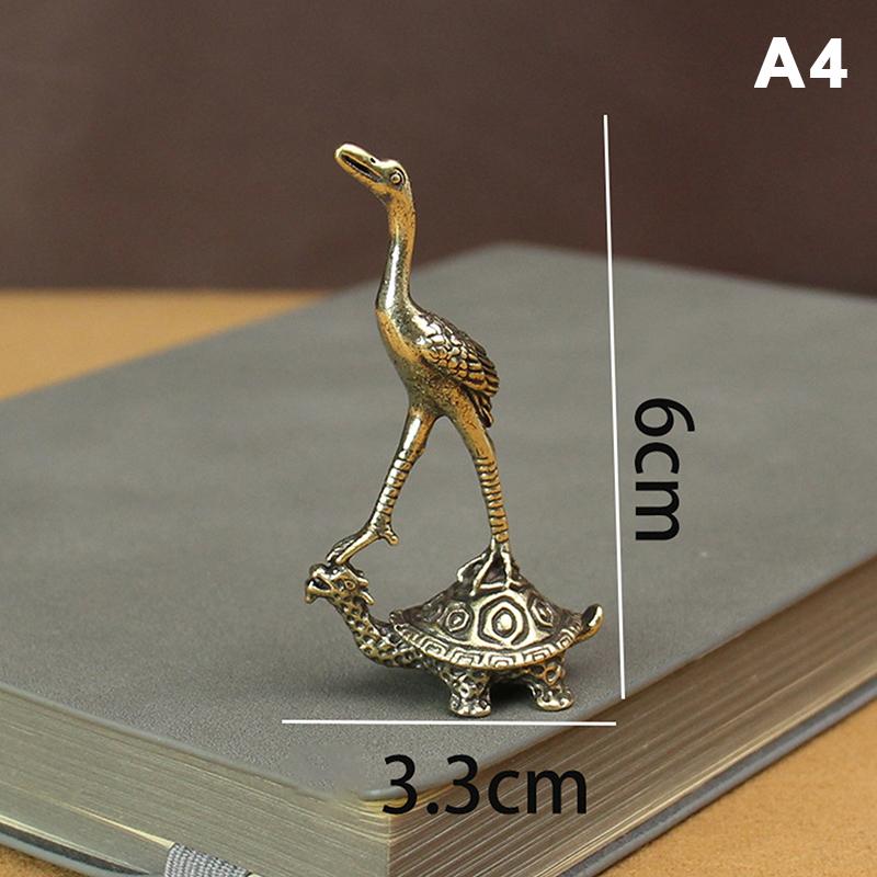 Pure Copper Feng Shui Turtle Statue Antique Brass Tortoise Figurine Lucky Charm Ornament for Home Office Business Place Decor