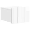 Wall Mounted Nightstand 2 pcs High Gloss White Particleboard