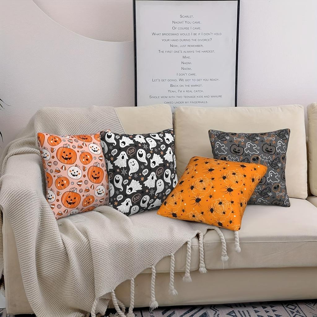 Halloween Pillowcases: Ghosts, Pumpkins, Spiders & More! Sofa Cushion Cover Holiday Party Decoration Gift