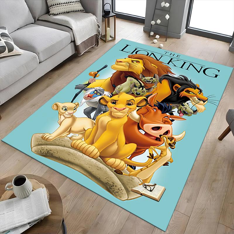 Lion Adventure Carpet For Playroom Bedroom Living Room Sofa Home Decorkids Game Area Rug Nonslip Floor Mat