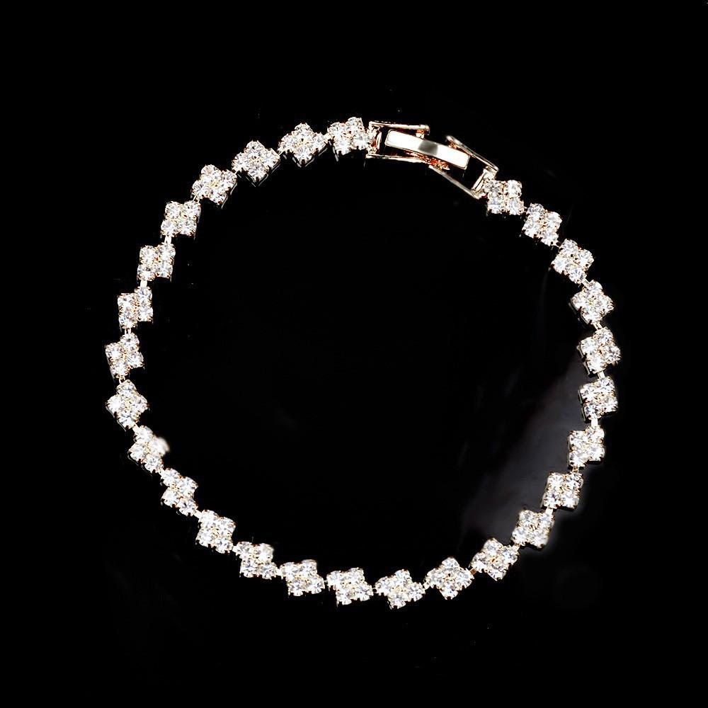 

Premium Super Flash Full Diamond Bracelet Women S Light Luxury Geometric Small Square Bracelet Hand Jewelry