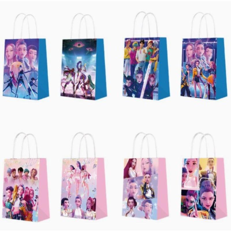 KPOP Demon Hunter Girl Group Gift Bag, Paper Bag, Anime Merchandise, Handbag, Birthday Gift Bag