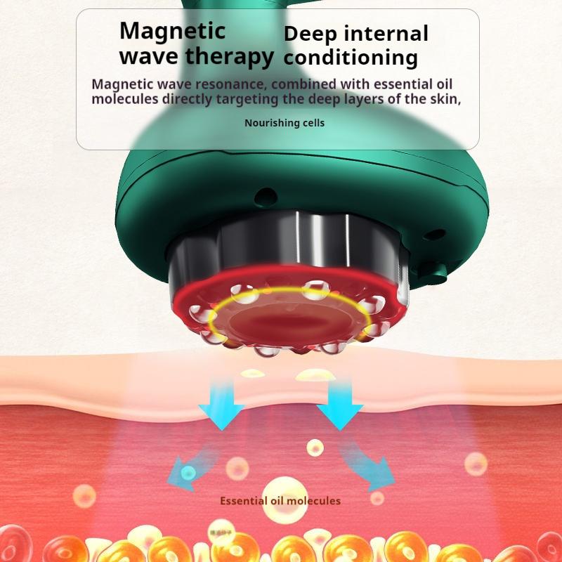 3-in-1 Wireless Magnetic Gua Sha Massager with Heat & Cupping Therapy – 6-Level Adjustable for Pain Relief & Detox