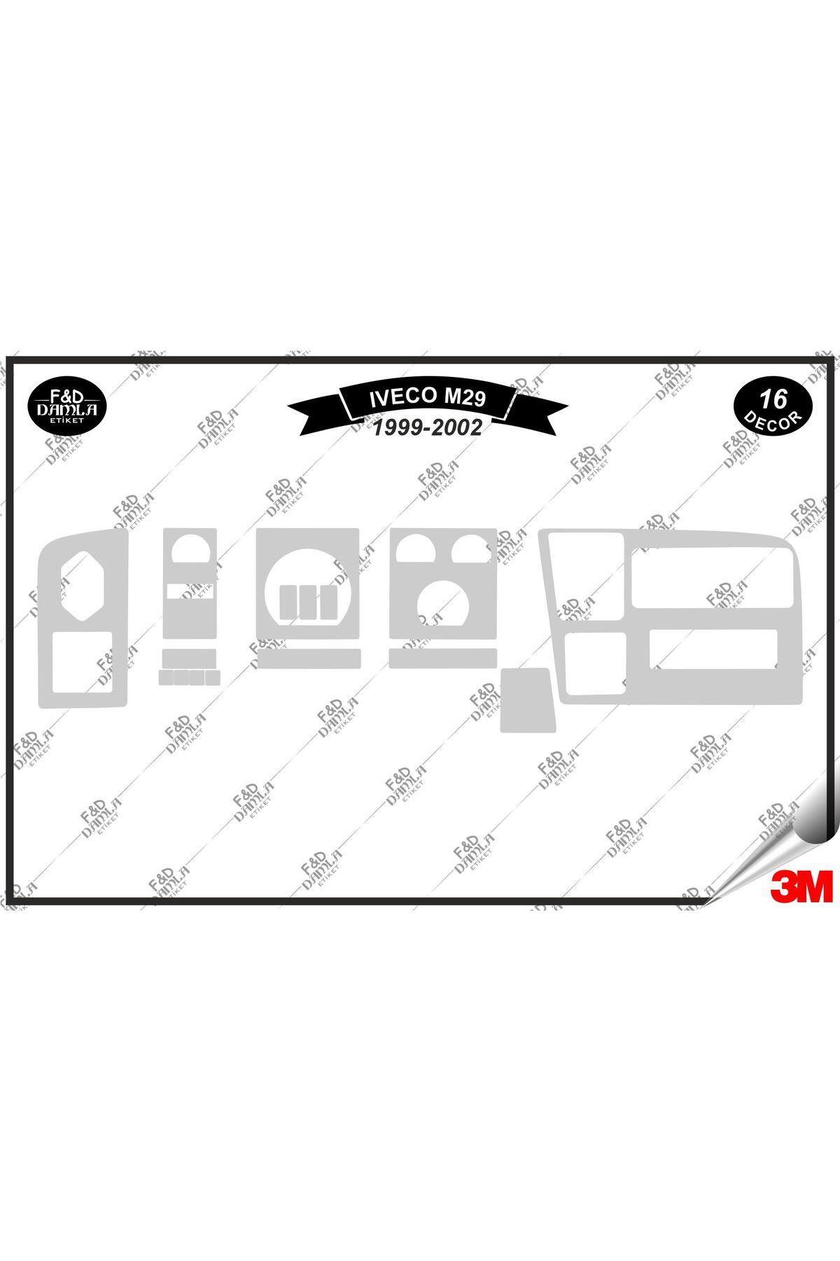 

Iveco M29 1999-2002 Torpido Konsol Trim Göğüs Maun Kaplama Set 16 Parça Gümüş