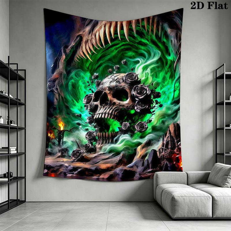 Dark Fantasy Skull Tapestry Tapestry Background Cloth Wallmounted Homestay Soft Decoration Tapestry Work Of Art Background Cloth