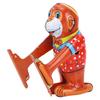 Retro Clockwork Tin Toy Handmade Fine Workmanship Wind Up Tumble Monkey for Collection Present