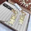 Gold Cartoon Bear Keychain & Pendant Set
