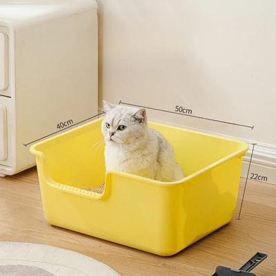Bandeja de Arena para Gatos Semi Cerrada Anti-Salpicaduras - Bandeja para Gatitos de Alta Capacidad Arenero Práctico para Mascotas Orinal para Gatos Grandes Animales Pequeños y Perros