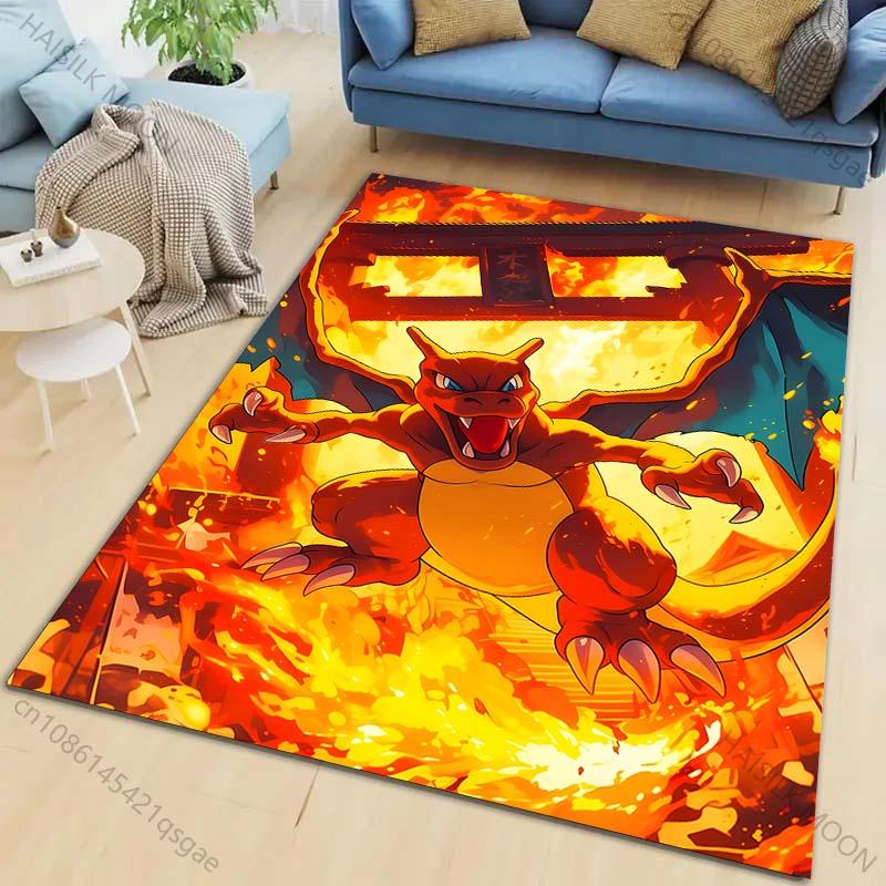 Klasyczny P-P0kém0n Charizard Wzór Dywan Salon Sypialnia Sofa Duża Powierzchnia Dekoracyjne Dywany Dzieci Zabawa Mata Antypoślizgowa Cudowne Prezenty