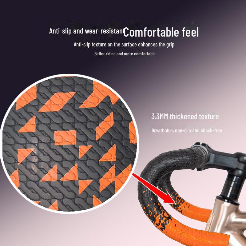 MOTSUV Road Handlebar with Non-Slip Gradient Silicone Strap for Bicycles