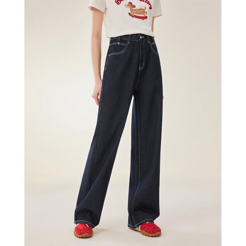 IEF 2025 Spring High-Waist Wide-Leg Denim Jeans
