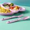 Dinner Plate Wheat Straw Tableware Cartoon Bear Children Dishes Kids Dinner Plate Baby Plate Fork Spoon Baby Eating Anti-hot Training Dinnerware Set