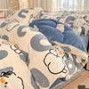 2024 New Class A Small Fresh Printed Milk Fleece Single Bedding Set Thick Warm Cartoon Quilt Cover Fall and Winter Duvet Cover
