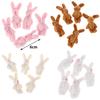 5 pezzi 6 cm mini ciondolo coniglio congiunto coniglietto di peluche per bambola giocattolo bouquet portachiavi