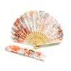 RICCA Floral Bamboo with Storage Fan, Watercolor-style Pattern, Frame, Bag, Japanese-style Accessory.