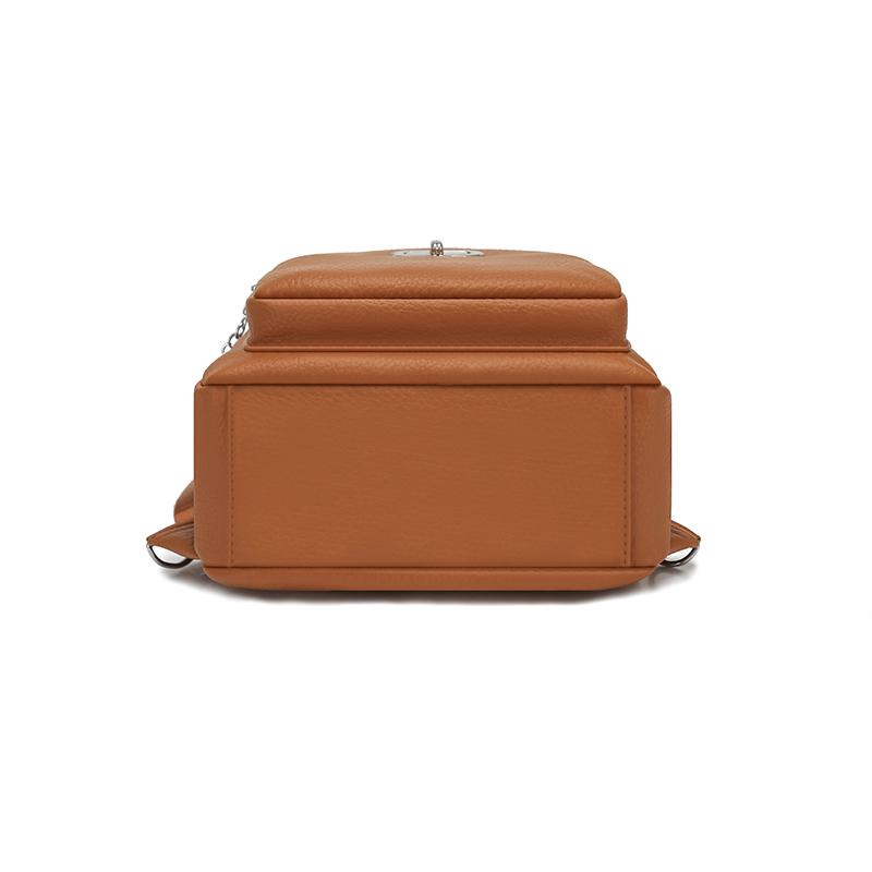 Vintage PU Backpack Women's Multi-Layer Large Capacity Chest Bag Multi-Use Lightweight Crossbody Bag
