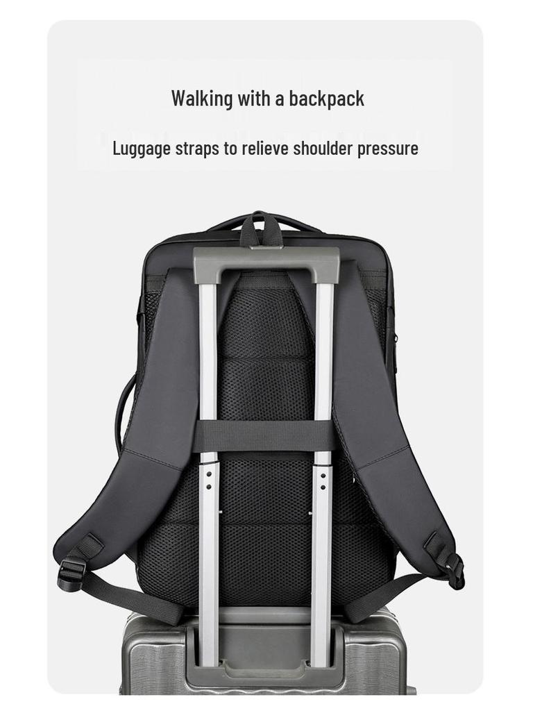 Large Capacity Water-Resistant Business Backpack with Charging Port