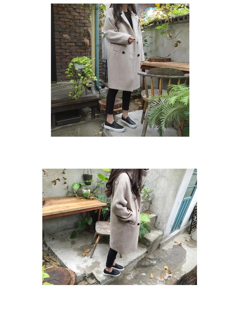 2025 Autumn/Winter Korean Style Slimming Plus Size Mid-Length Wool Coat