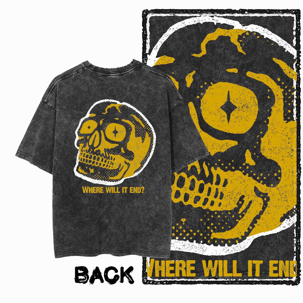 THE COOLMIND Men s Skull Print Cotton T-Shirt 3XL