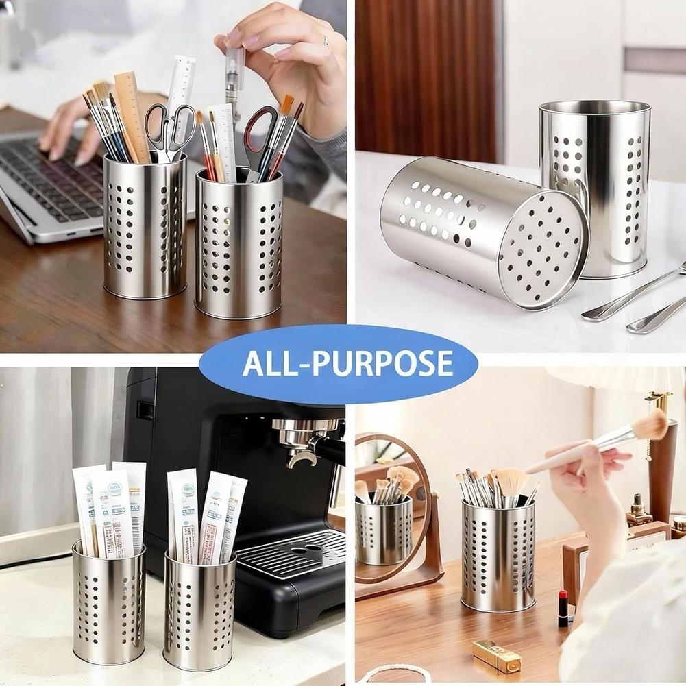 Stainless Steel Chopstick Holder 2pcs for Countertop Utensil Organization with Drain Stand and Consistent Performance