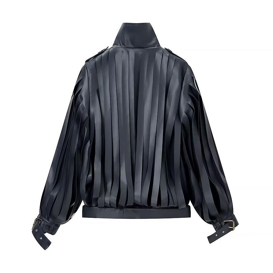 European and American style, new women's clothing, fashionable, casual, versatile, classic, fringed leather jacket