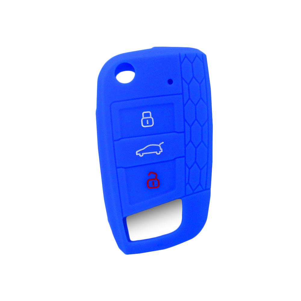 For Volkswagen GTI Folding 3-button Silicone Key Bag and New Passat Honeycomb Soft Rubber Car Remote Control Protective Cover