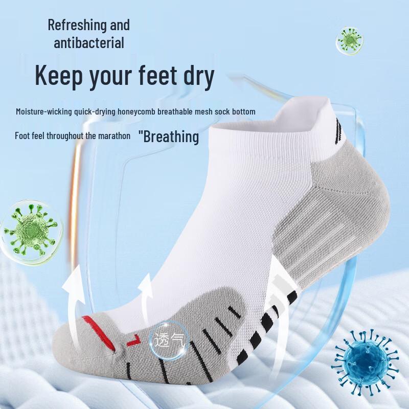 

LI-NING Professional Marathon Running Socks - 3 Pair Pack One Size (EU 39-44)