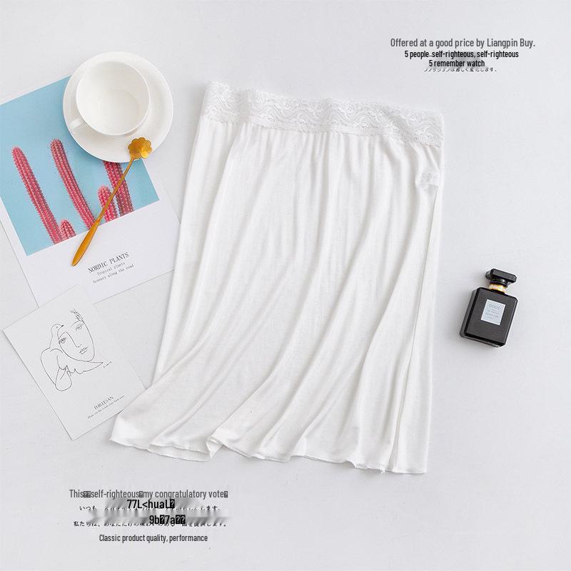 Guolian Γυναικείο Υποκίνουστο Σλιπ Νυχτικό από Μουριά Μεταξωτό με Δαντελένια Λεπτομέρεια (Αντιέκθεση)