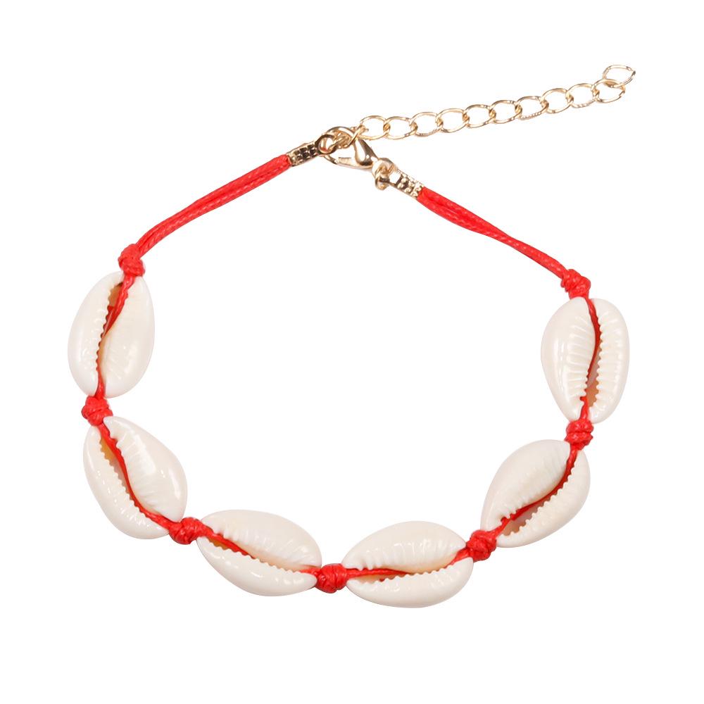 Personalized Adjustable Woven Bracelet with Geometric White Shell Pendant for Men and Women