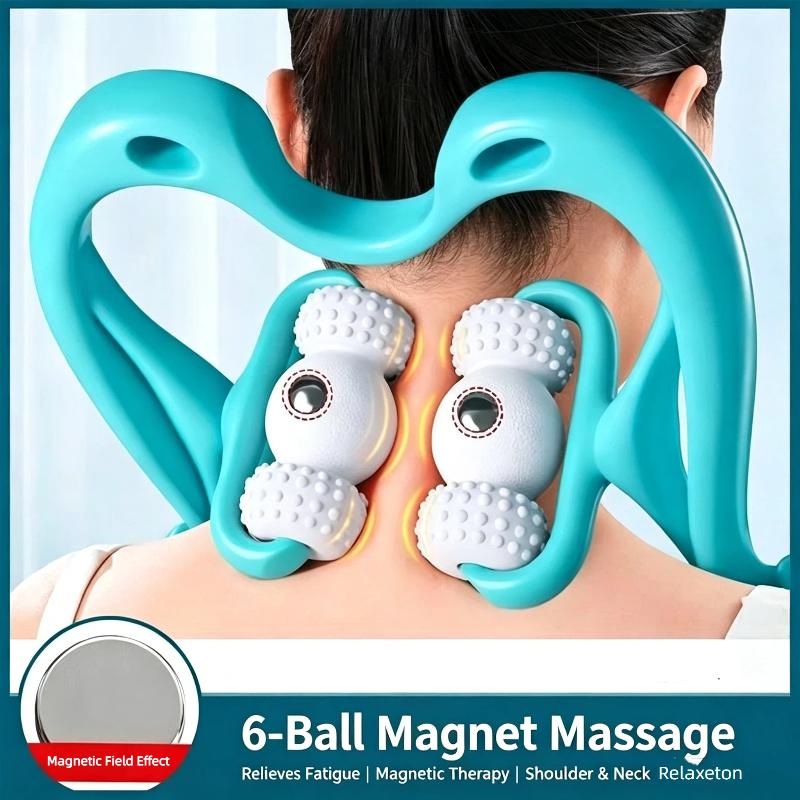 Handheld Neck And Shoulder Massager With 6 Balls, Relaxes Neck, Shoulders, And The Entire Body