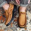2026 New Men's Casual Work Slip - On Loafers, High Quality Hand Rubbed Genuine Cowhide Shoes with Non - Slip Rubber Outsole