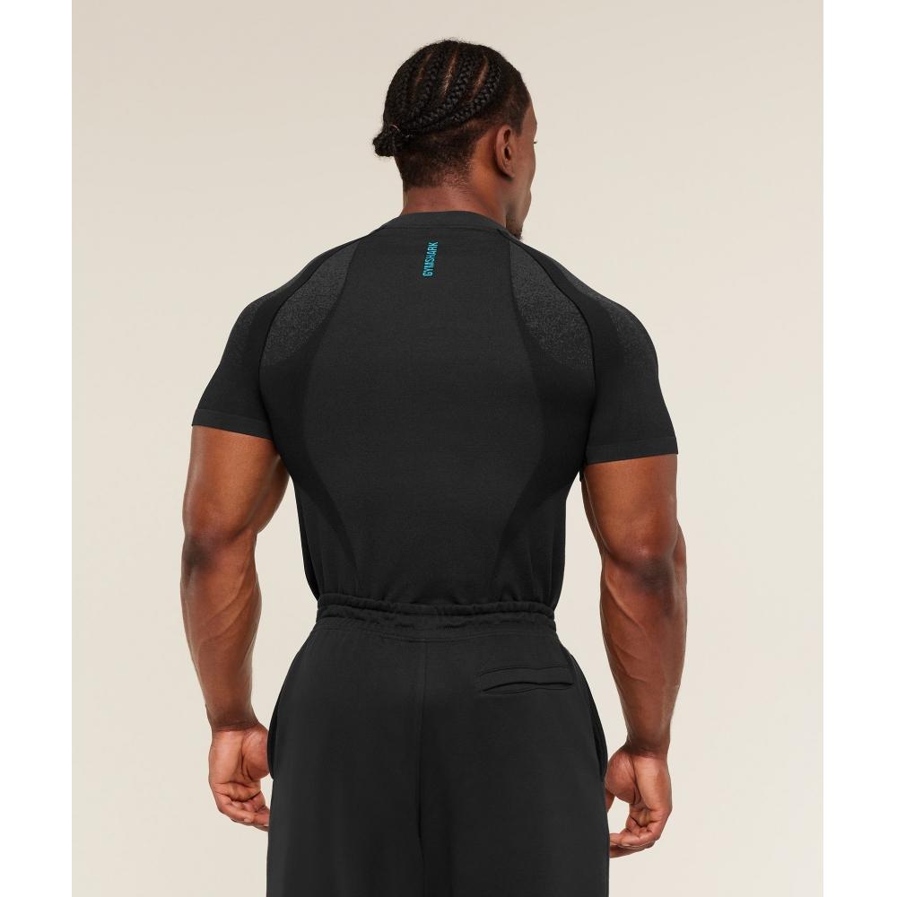 Gymshark Shadow Seamless T shirT Black Brand Blue A1b2a Bc8k