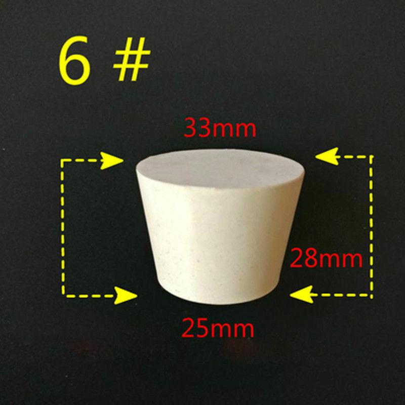 1/5/10pcs White Laboratory Wine Bottle Rubber Plug Pipe Push-in Sealing Plug Tapered Hole 23 Assorted Size 000#-20# Assortment