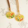 Ethnic Style Ancient Color Oil Dripping Pattern Peace Lock Accessories Necklace Pendant
