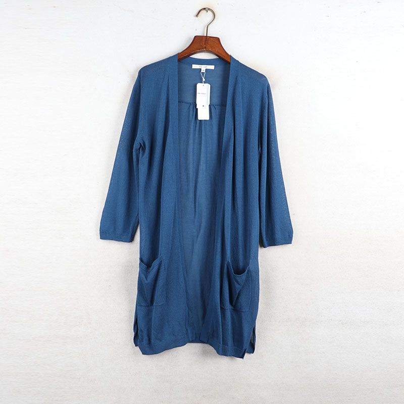 Sunshine House Autumn New Arrival Export Japanese Single Women's Clothing Mid Length Long Length Knitwear Thin Cardigan Inverness