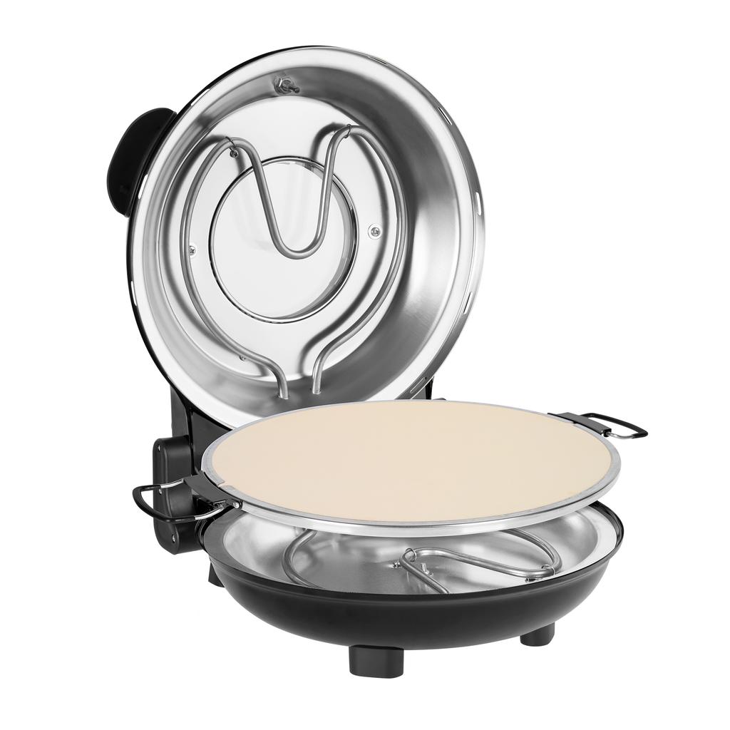 Teesa Pizzaofen 400°C 1200W Stein Fenster 2 Schaufeln