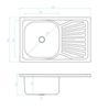 Single Bowl Metal Sink with Drainer