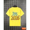 New Year Fireworks Pattern Fashion T-shirt Short Sleeve 3D Print T-shirt Loose Crew Neck Top