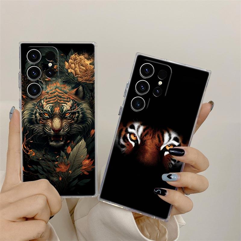 Tiger Tiere Klare Hülle Für Samsung Galaxy S26 S25 S24 S23 Ultra S20 S21 FE S22 Plus S26 Ultra S25FE Weiche Silikon Handyhülle