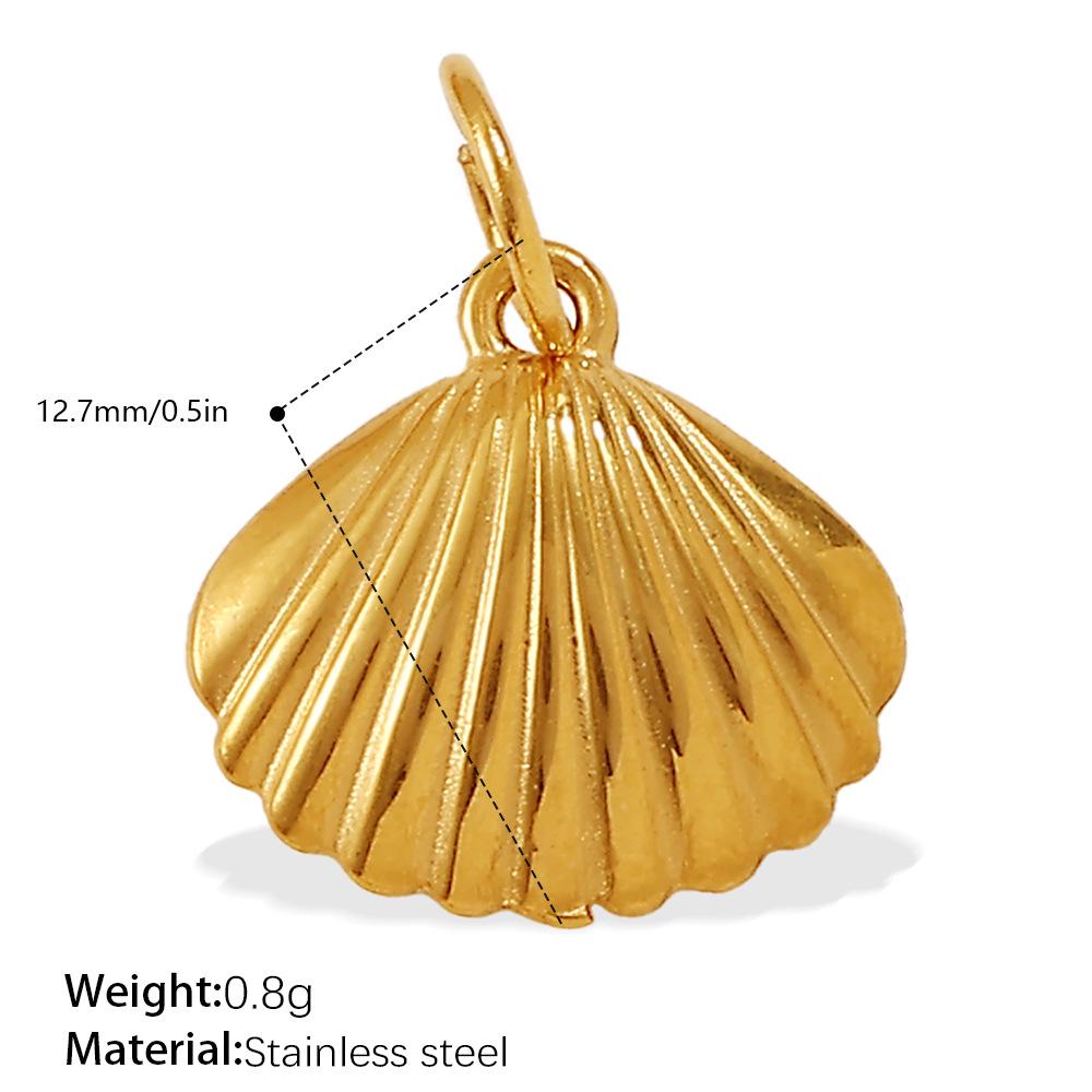 18K Gold Plated Shell Pendant for Versatile DIY Jewelry