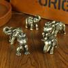 Retro Lucky Elephant Statue Mini Copper Animal Sculpture Blessed Elephan Miniatures  Tea Pet