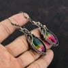 Faceted Multi Tourmaline Earring Copper Wire Wrapped Earring Gemstone Copper Jewelry Handmade Earrings Wire Wrapped Jewelry Gifts For Mother
