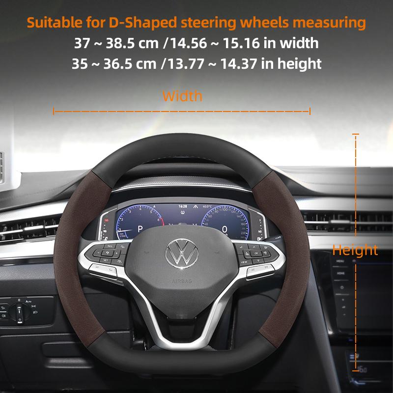 AABGI1 Suitable for Volkswagen Suede Matte Carbon Fiber Texture Steering Wheel Cover Suitable for Polo Golf 5 6 7 up Gol Volante Scirocco Passat