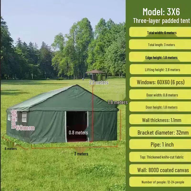JINGGENG Heavy-Duty Winter Warm Canvas Tent