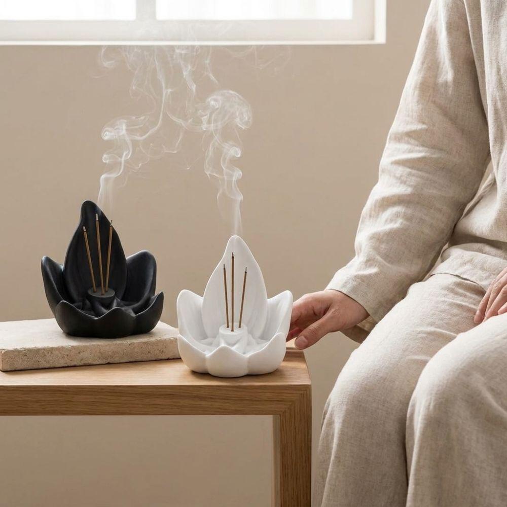 3 Hole Lotus Tabletop Incense Base Zen Chinese Style Lotus Incense Stick  Purify Air